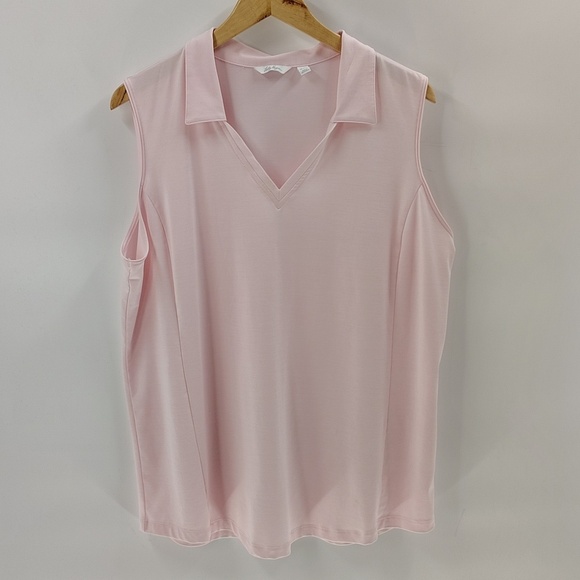 Lady Hagen Tops - Lady Hagen Sleeveless Golf Polo Light Pink Size XXL V-neck